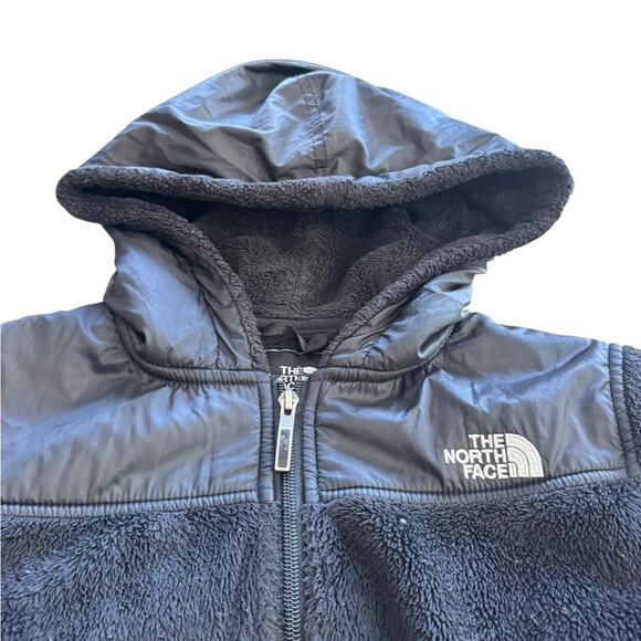 The North Face Black full zip deep pile sherpa Hooded Fleece Jacket Size Small - Picture 7 of 12